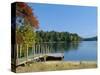 Jetty on Squam Lake, New Hampshire, New England, USA-Fraser Hall-Stretched Canvas