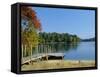 Jetty on Squam Lake, New Hampshire, New England, USA-Fraser Hall-Framed Stretched Canvas