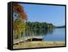 Jetty on Squam Lake, New Hampshire, New England, USA-Fraser Hall-Framed Stretched Canvas