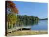 Jetty on Squam Lake, New Hampshire, New England, USA-Fraser Hall-Stretched Canvas