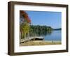 Jetty on Squam Lake, New Hampshire, New England, USA-Fraser Hall-Framed Photographic Print