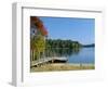 Jetty on Squam Lake, New Hampshire, New England, USA-Fraser Hall-Framed Photographic Print