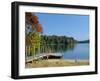 Jetty on Squam Lake, New Hampshire, New England, USA-Fraser Hall-Framed Photographic Print