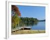 Jetty on Squam Lake, New Hampshire, New England, USA-Fraser Hall-Framed Photographic Print