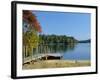 Jetty on Squam Lake, New Hampshire, New England, USA-Fraser Hall-Framed Photographic Print