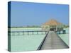 Jetty on the Island of Digofinolu in the Maldive Islands, Indian Ocean-Fraser Hall-Stretched Canvas