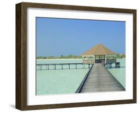 Jetty on the Island of Digofinolu in the Maldive Islands, Indian Ocean-Fraser Hall-Framed Photographic Print