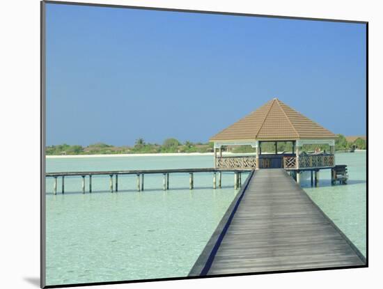 Jetty on the Island of Digofinolu in the Maldive Islands, Indian Ocean-Fraser Hall-Mounted Photographic Print