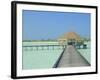 Jetty on the Island of Digofinolu in the Maldive Islands, Indian Ocean-Fraser Hall-Framed Photographic Print