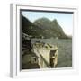 Jetty on the Italian Shores of Lake Lugano, Circa 1890-Leon, Levy et Fils-Framed Photographic Print