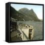 Jetty on the Italian Shores of Lake Lugano, Circa 1890-Leon, Levy et Fils-Framed Stretched Canvas