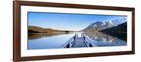 Jetty on the Lake Eibsee with Wetterstein Mountains and Zugspitze Mountain, Bavaria, Germany-null-Framed Photographic Print