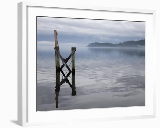 Jetty on the Old Penal Colony of Sarah Island in Macquarie Harbour, Tasmania-Julian Love-Framed Photographic Print