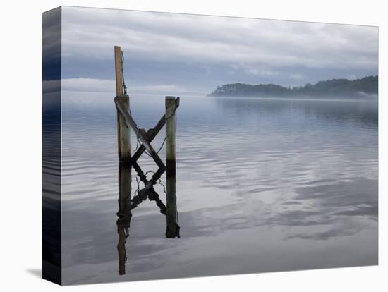 Jetty on the Old Penal Colony of Sarah Island in Macquarie Harbour, Tasmania-Julian Love-Stretched Canvas