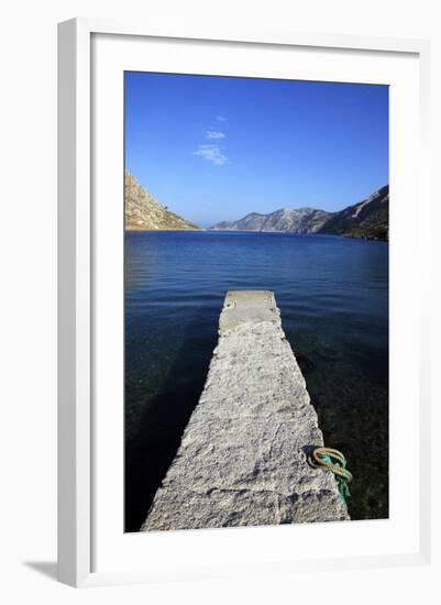 Jetty on the Secluded and Remote North Coast of Kalymnos Island-David Pickford-Framed Photographic Print