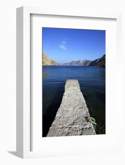 Jetty on the Secluded and Remote North Coast of Kalymnos Island-David Pickford-Framed Photographic Print