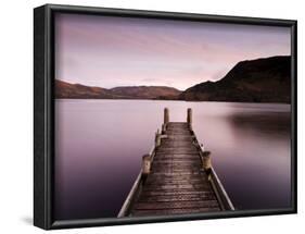 Jetty on Ullswater at Dawn, Glenridding Village, Lake District National Park, Cumbria, England, Uk-Lee Frost-Framed Photographic Print