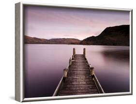 Jetty on Ullswater at Dawn, Glenridding Village, Lake District National Park, Cumbria, England, Uk-Lee Frost-Framed Photographic Print