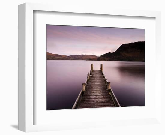 Jetty on Ullswater at Dawn, Glenridding Village, Lake District National Park, Cumbria, England, Uk-Lee Frost-Framed Photographic Print