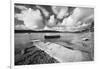 Jetty on Urr Water with boat, Kippford, Dalbeattie, Dumfries and Galloway-Stuart Black-Framed Photographic Print