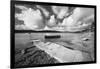 Jetty on Urr Water with boat, Kippford, Dalbeattie, Dumfries and Galloway-Stuart Black-Framed Photographic Print