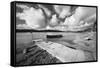 Jetty on Urr Water with boat, Kippford, Dalbeattie, Dumfries and Galloway-Stuart Black-Framed Stretched Canvas