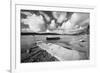 Jetty on Urr Water with boat, Kippford, Dalbeattie, Dumfries and Galloway-Stuart Black-Framed Photographic Print