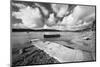 Jetty on Urr Water with boat, Kippford, Dalbeattie, Dumfries and Galloway-Stuart Black-Mounted Photographic Print