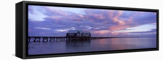 Jetty over the Sea, Busselton Jetty, Busselton, Western Australia, Australia-null-Framed Stretched Canvas