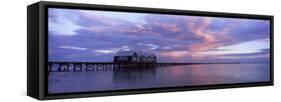 Jetty over the Sea, Busselton Jetty, Busselton, Western Australia, Australia-null-Framed Stretched Canvas