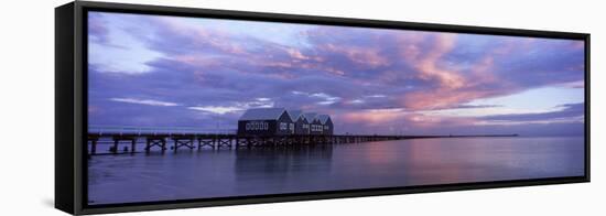 Jetty over the Sea, Busselton Jetty, Busselton, Western Australia, Australia-null-Framed Stretched Canvas