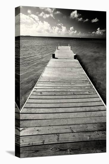 Jetty Perspective, Grand Cayman Island-George Oze-Stretched Canvas