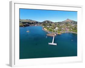 Jetty, Portobello, Otago Peninsula, and Otago Harbour, Dunedin, South Island, New Zealand-David Wall-Framed Photographic Print