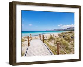 Jetty to S'Arenal Beach, Alcudia Bay, Son Serra de Marina-Karol Kozlowski-Framed Photographic Print