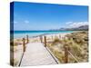 Jetty to S'Arenal Beach, Alcudia Bay, Son Serra de Marina-Karol Kozlowski-Stretched Canvas