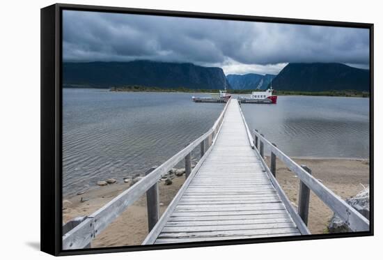 Jetty to the Western Brook Pond in the Gros Morne National Parknewfoundland, Canada, North America-Michael Runkel-Framed Stretched Canvas