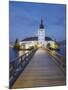 Jetty Towards Schloss Orth, Gmunden, Traunsee, Upper Austria-Rainer Mirau-Mounted Photographic Print