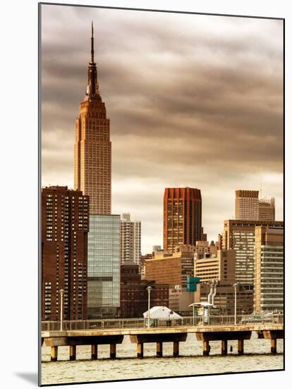 Jetty View with City and the Empire State Building at Sunset-Philippe Hugonnard-Mounted Photographic Print