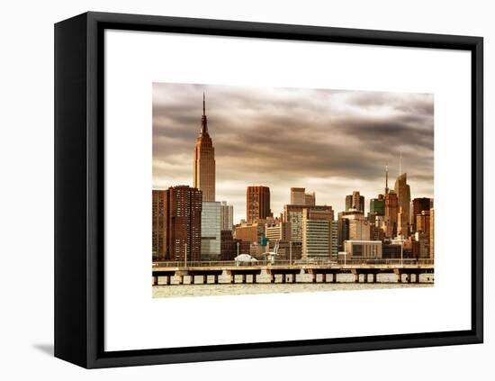 Jetty View with City and the Empire State Building at Sunset-Philippe Hugonnard-Framed Stretched Canvas