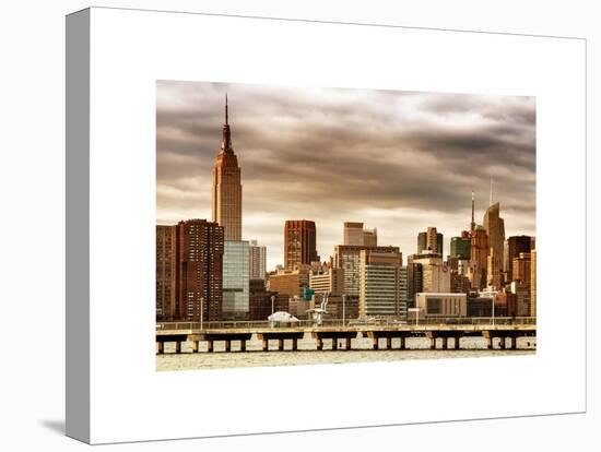 Jetty View with City and the Empire State Building at Sunset-Philippe Hugonnard-Stretched Canvas