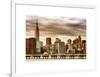 Jetty View with City and the Empire State Building at Sunset-Philippe Hugonnard-Framed Art Print