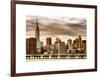 Jetty View with City and the Empire State Building at Sunset-Philippe Hugonnard-Framed Art Print