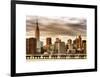 Jetty View with City and the Empire State Building at Sunset-Philippe Hugonnard-Framed Art Print