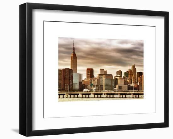 Jetty View with City and the Empire State Building at Sunset-Philippe Hugonnard-Framed Art Print