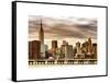 Jetty View with City and the Empire State Building at Sunset-Philippe Hugonnard-Framed Stretched Canvas