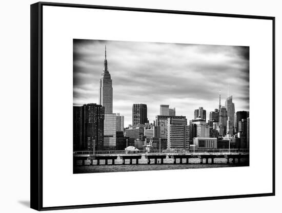 Jetty View with City and the Empire State Building-Philippe Hugonnard-Framed Stretched Canvas