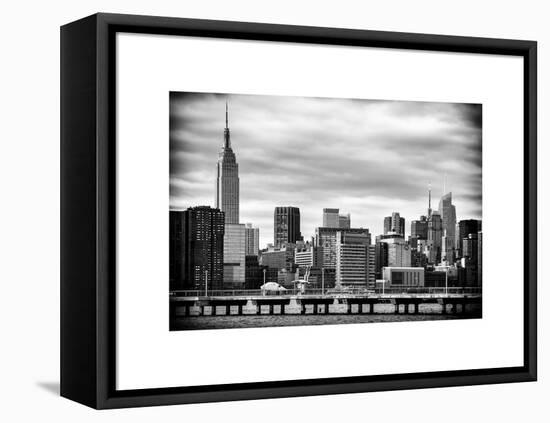 Jetty View with City and the Empire State Building-Philippe Hugonnard-Framed Stretched Canvas