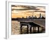 Jetty View with Manhattan and One World Trade Center (1WTC) at Sunset-Philippe Hugonnard-Framed Photographic Print