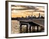 Jetty View with Manhattan and One World Trade Center (1WTC) at Sunset-Philippe Hugonnard-Framed Photographic Print