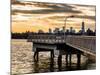 Jetty View with Manhattan and One World Trade Center (1WTC) at Sunset-Philippe Hugonnard-Mounted Photographic Print